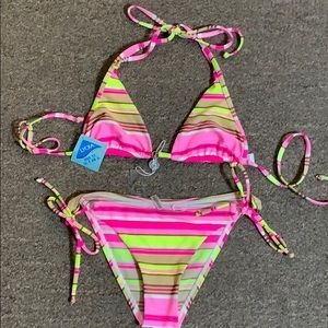 NWT Vitamin A Striped Bikini Small S XS